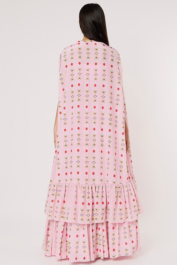 Pink Printed Jacket Wedding Lehenga by Poornima NS at Pernia's Pop Up Shop